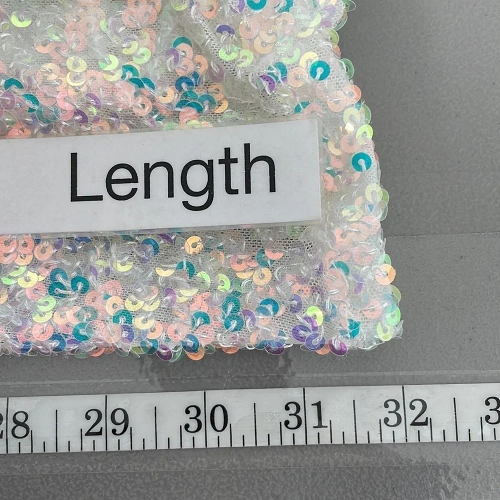 Mable Dress NWT Mini Sequin Sleeveless Scoop Neck Off White Pink Size Medium M - Picture 12 of 15